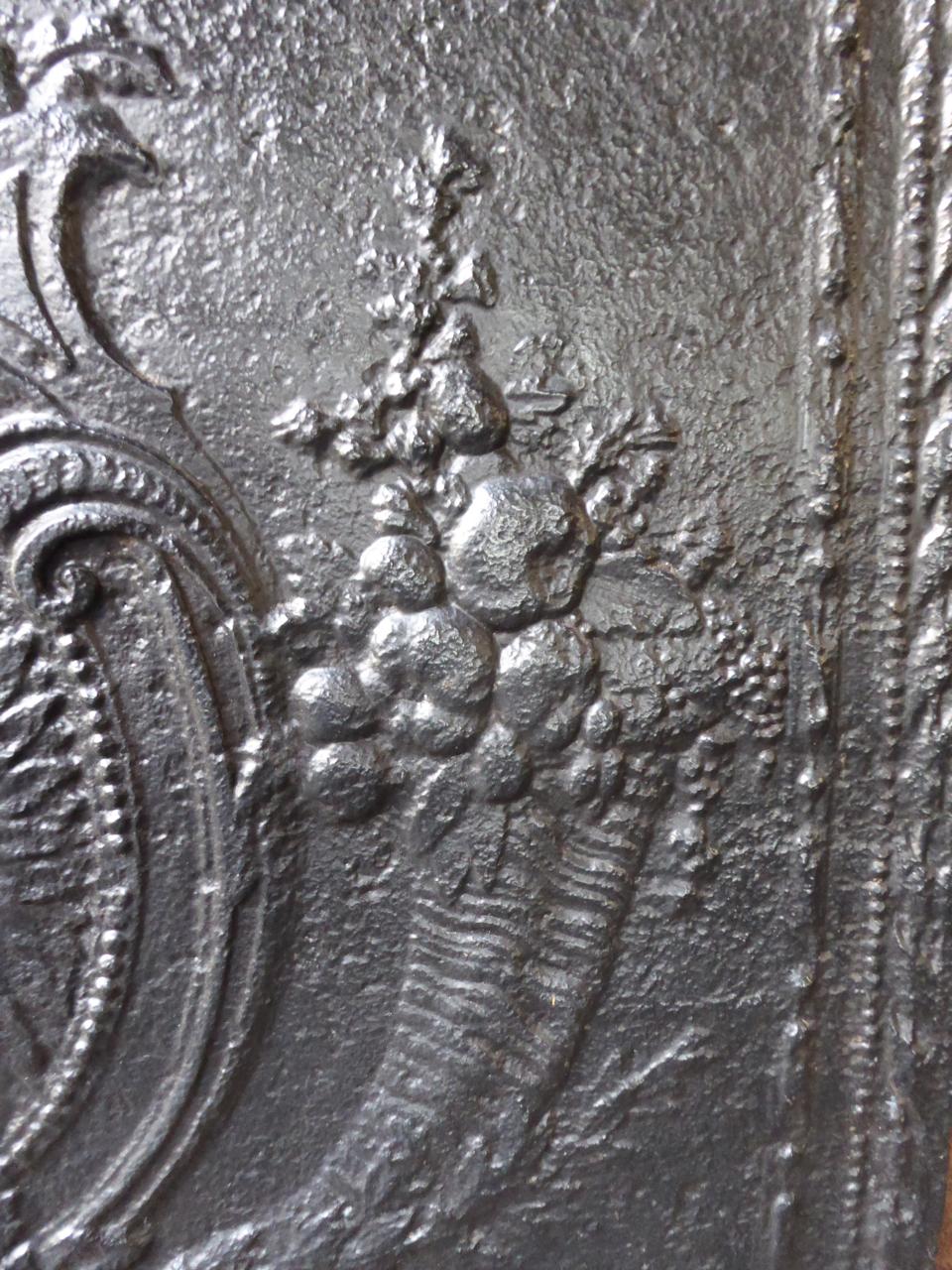 Iron 18th Century French Louis XV 'Fruits of the Summer' Fireback