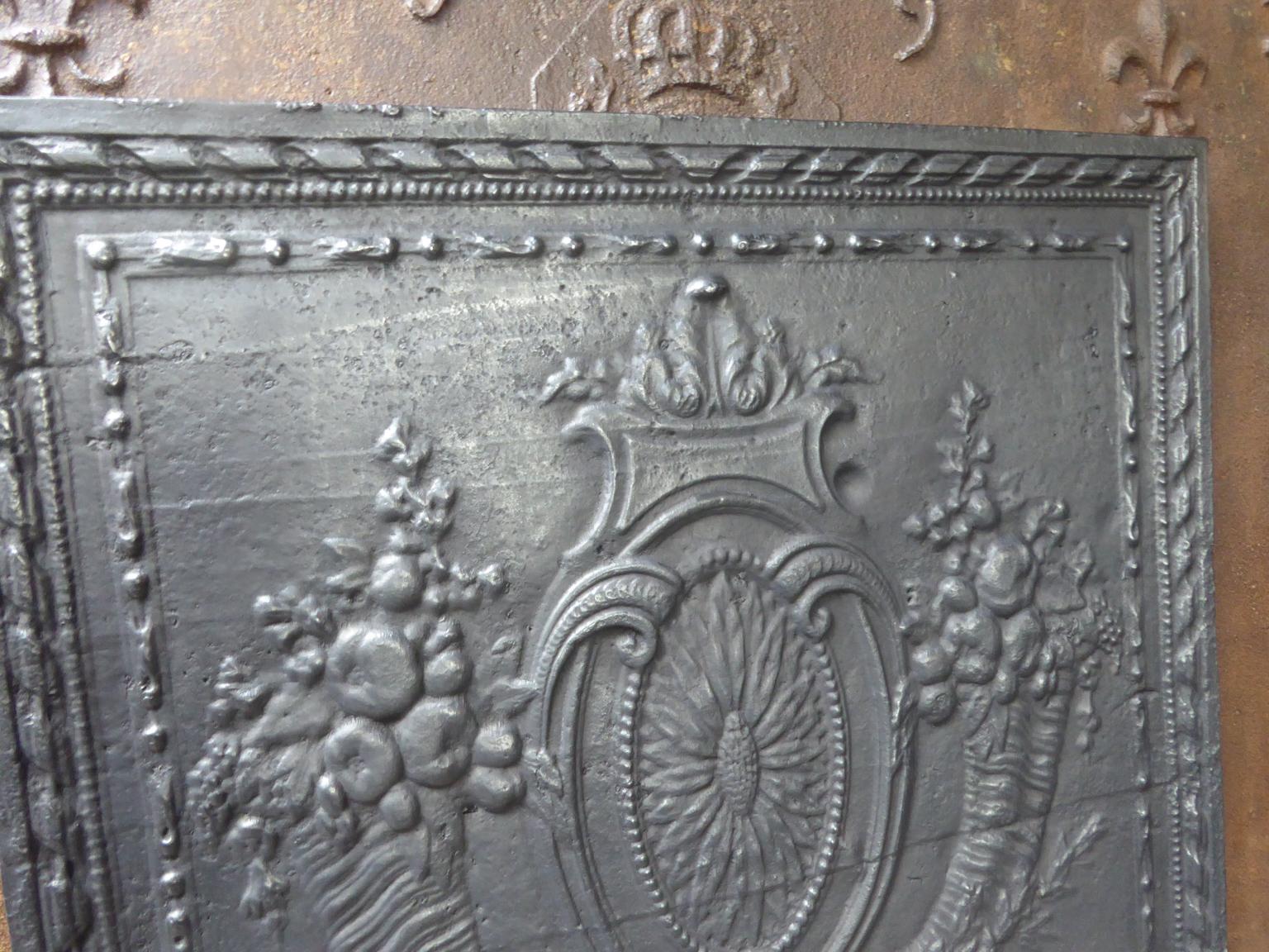 18th Century French Louis XV 'Fruits of the Summer' Fireback 1