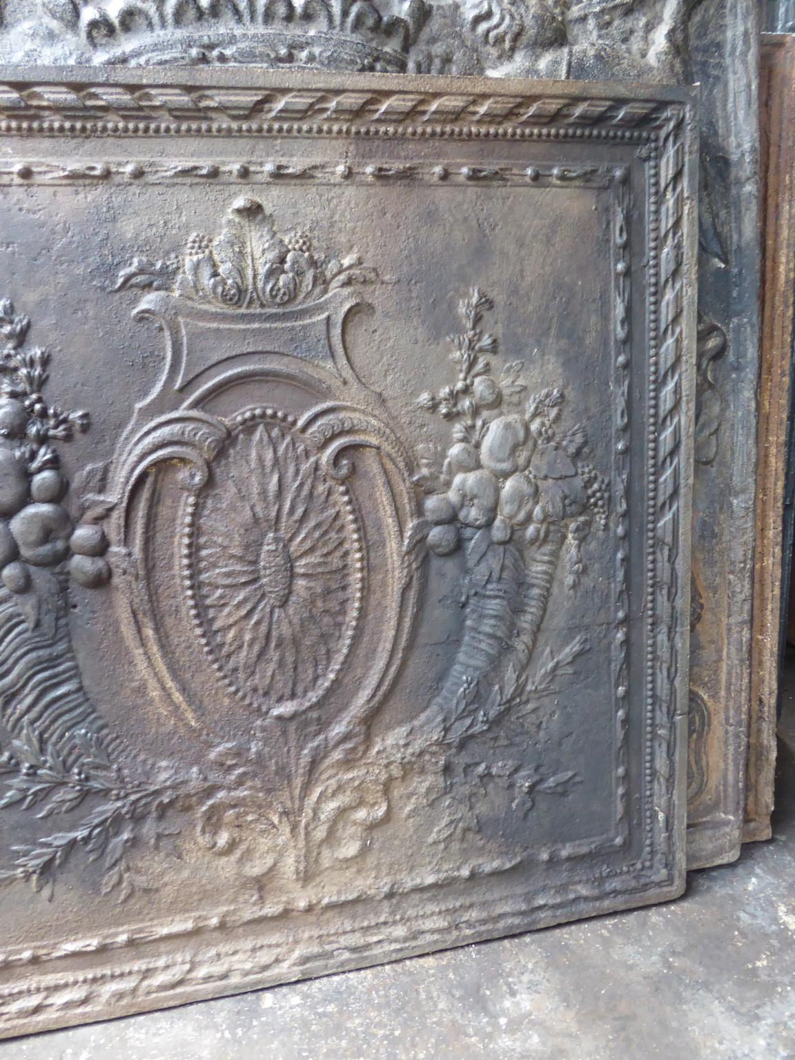 18th Century French Louis XV 'Fruits of the Summer' Fireback 1