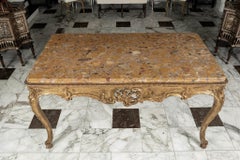 18th Century French Louis XV Giltwood Marble Top Table