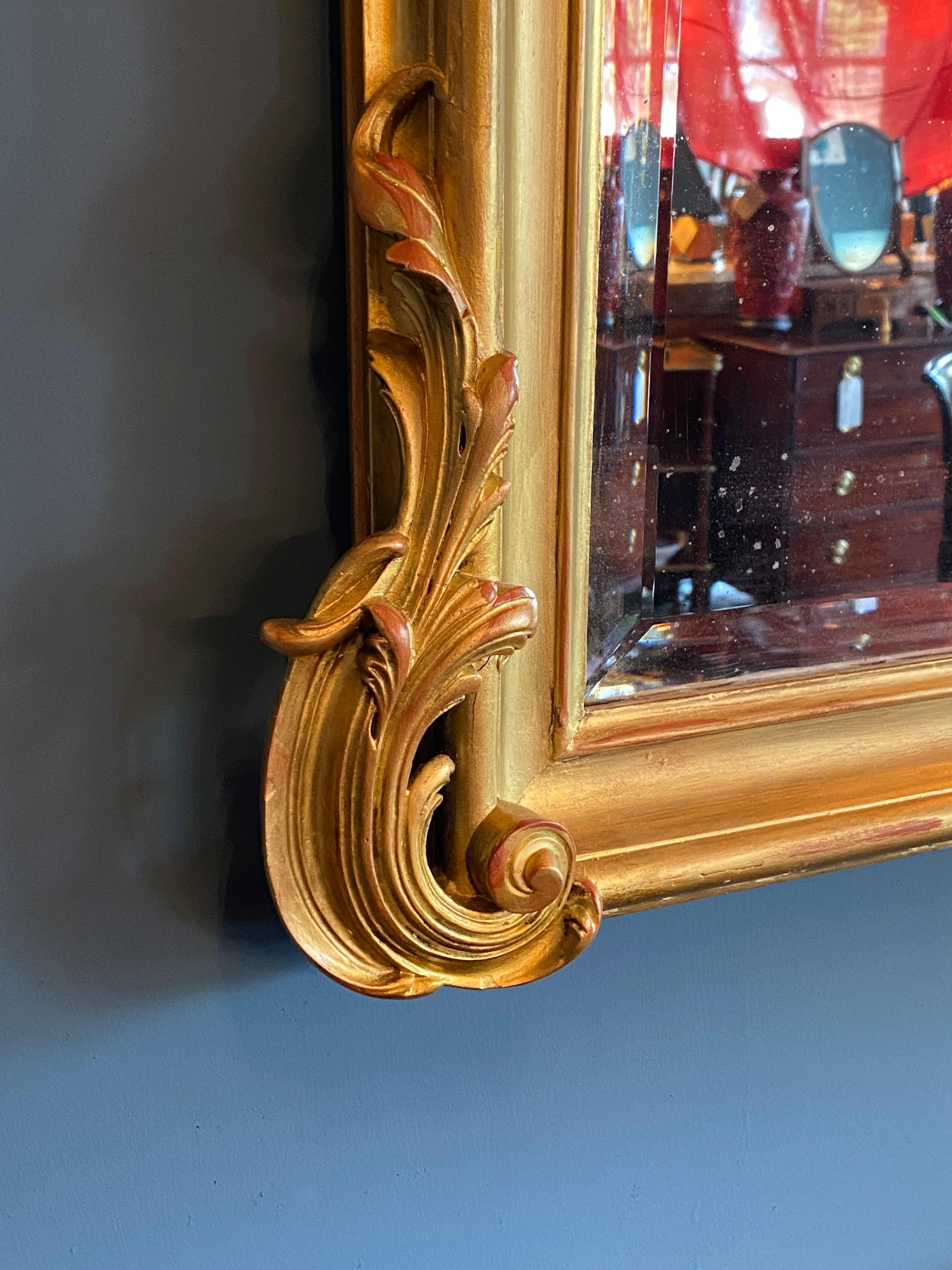 18th Century French Louis XV Giltwood Mirror 1