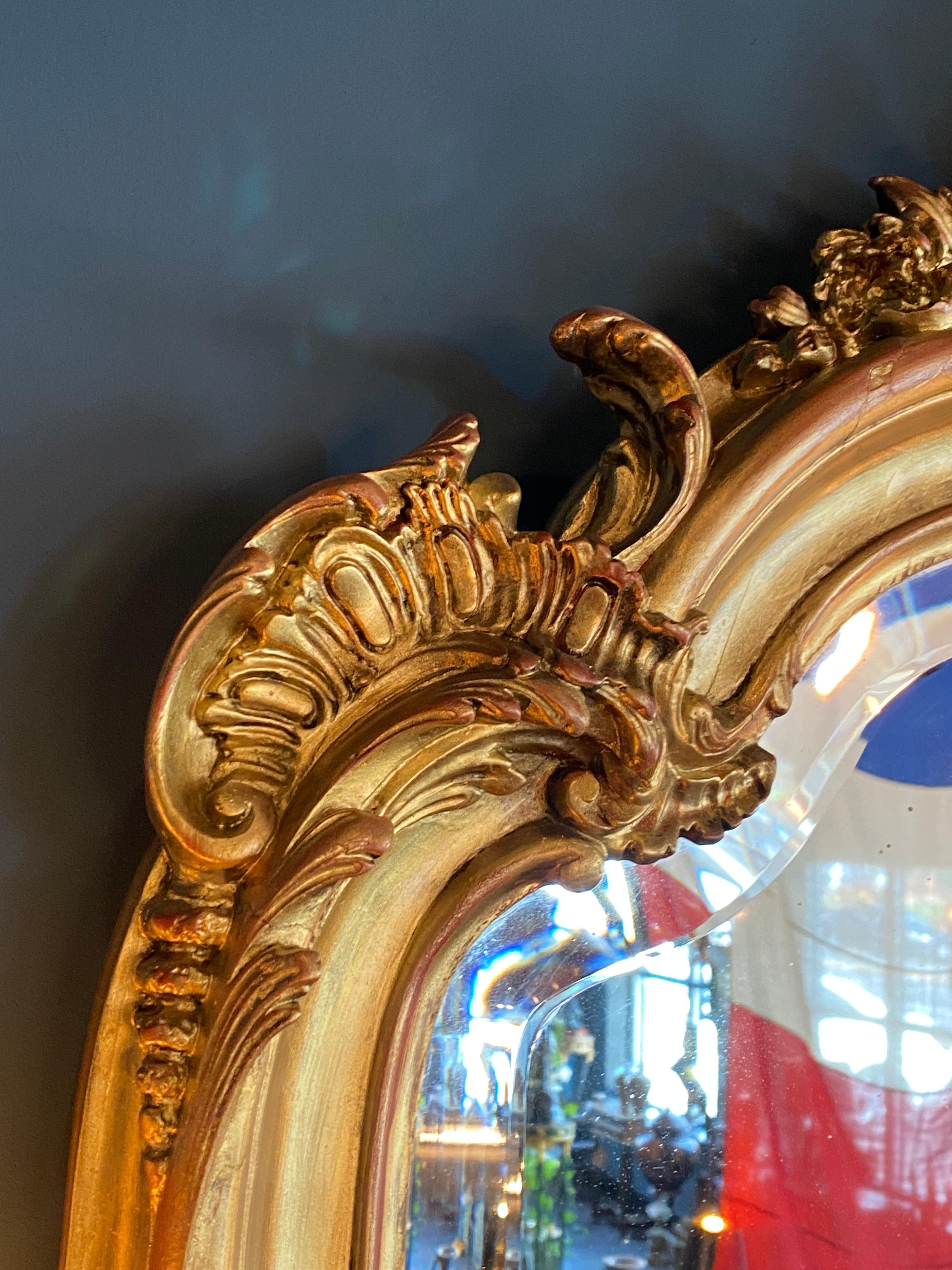 18th Century French Louis XV Giltwood Mirror 3