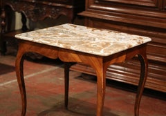 18th Century French Louis XV Mahogany Occasional Table with Marble Top