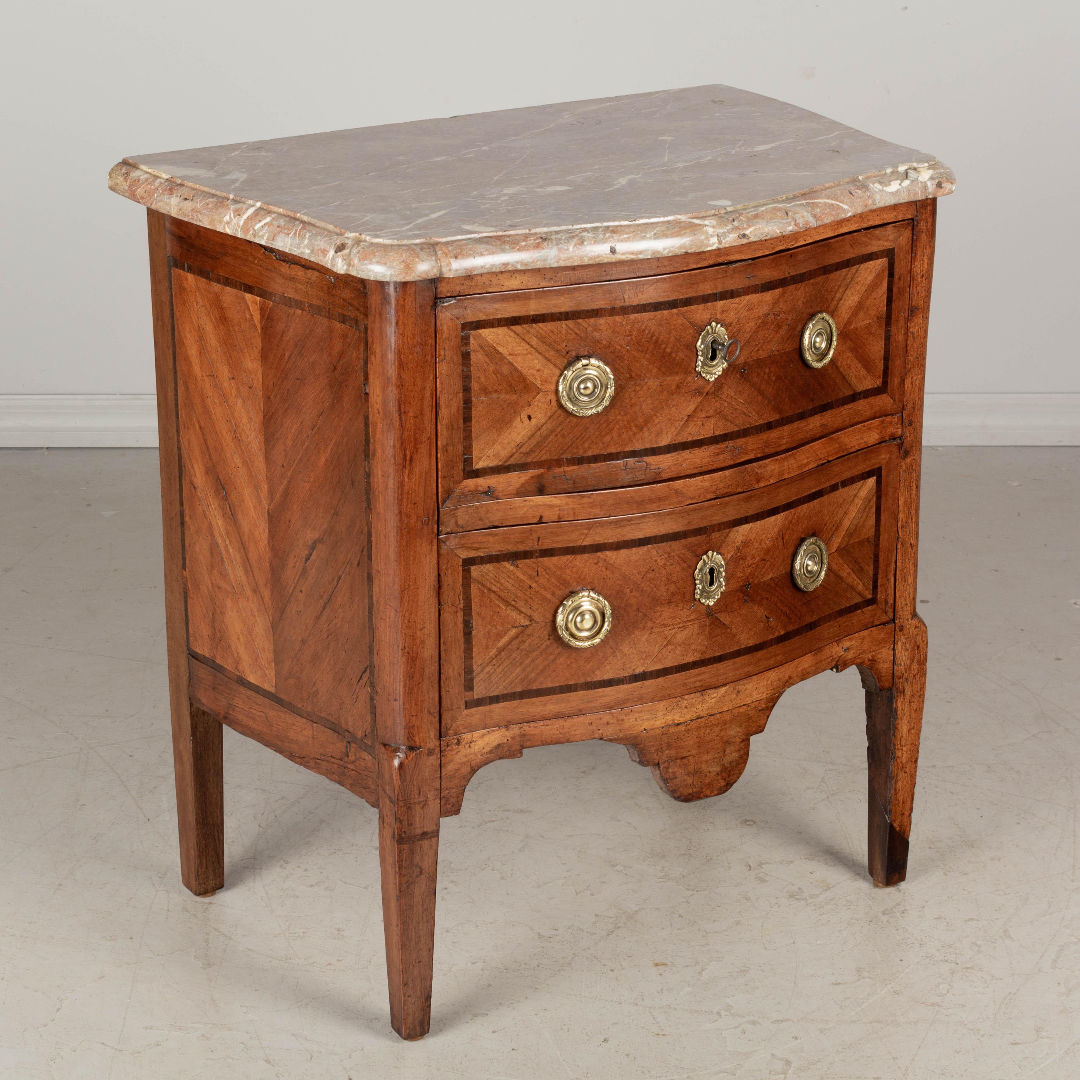 Cast 18th Century French Louis XV Marble Top Commode For Sale