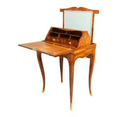 Used 18th Century French Louis XV Marquetry Mechanical Table, "Secrétaire à Culbute"