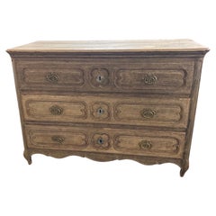 18th Century French Louis XV Natural Oak Commode