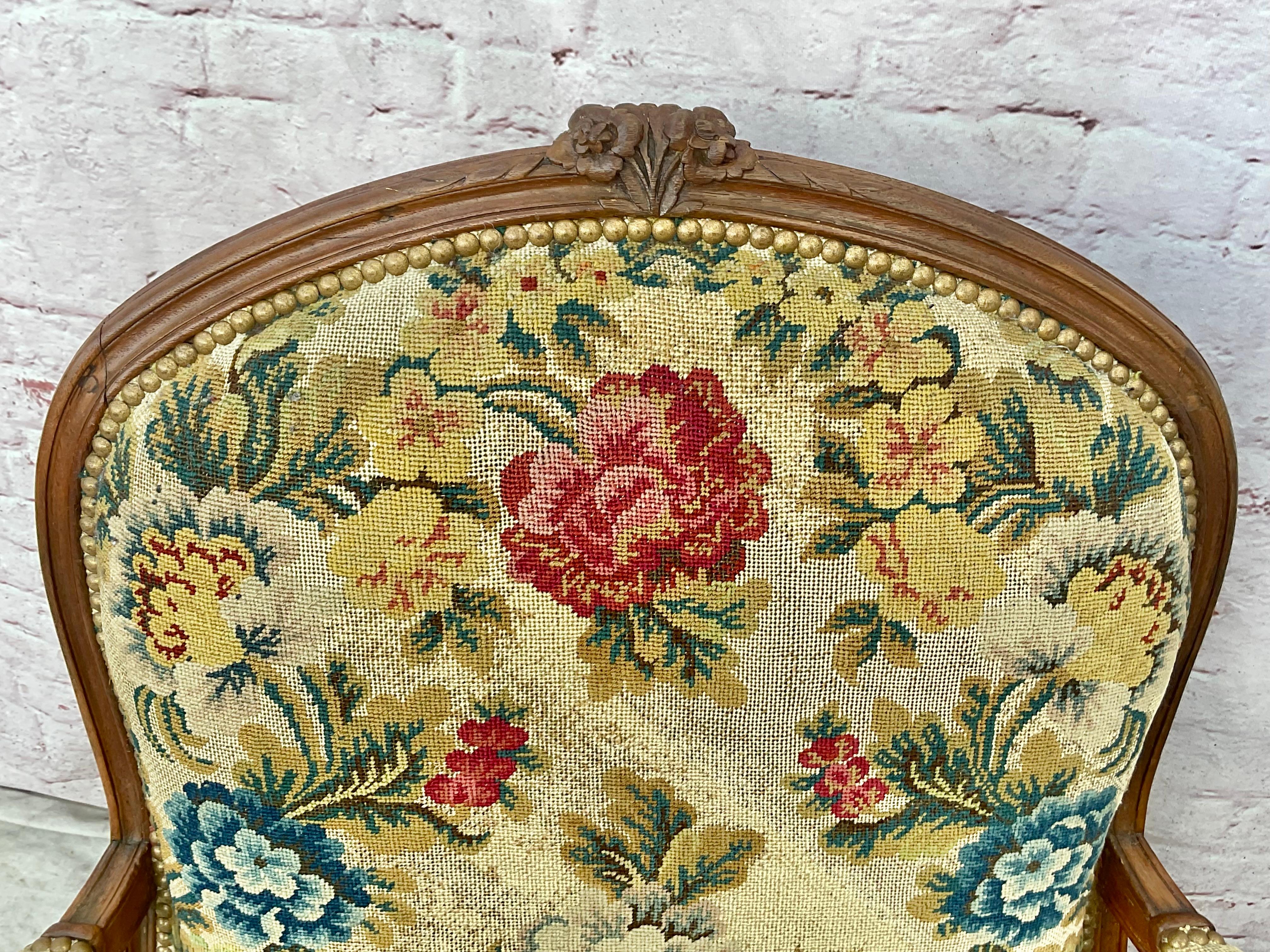 Sillones Fauteuil de Aguja Franceses Luis XV del Siglo XVIII - Una Pareja Francés en venta