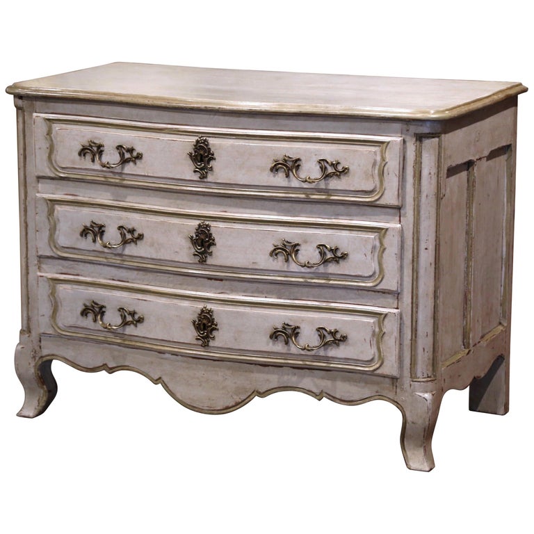 18th Century French Louis XV Painted Bombe Chest of Drawers from Provence at 1stDibs distance