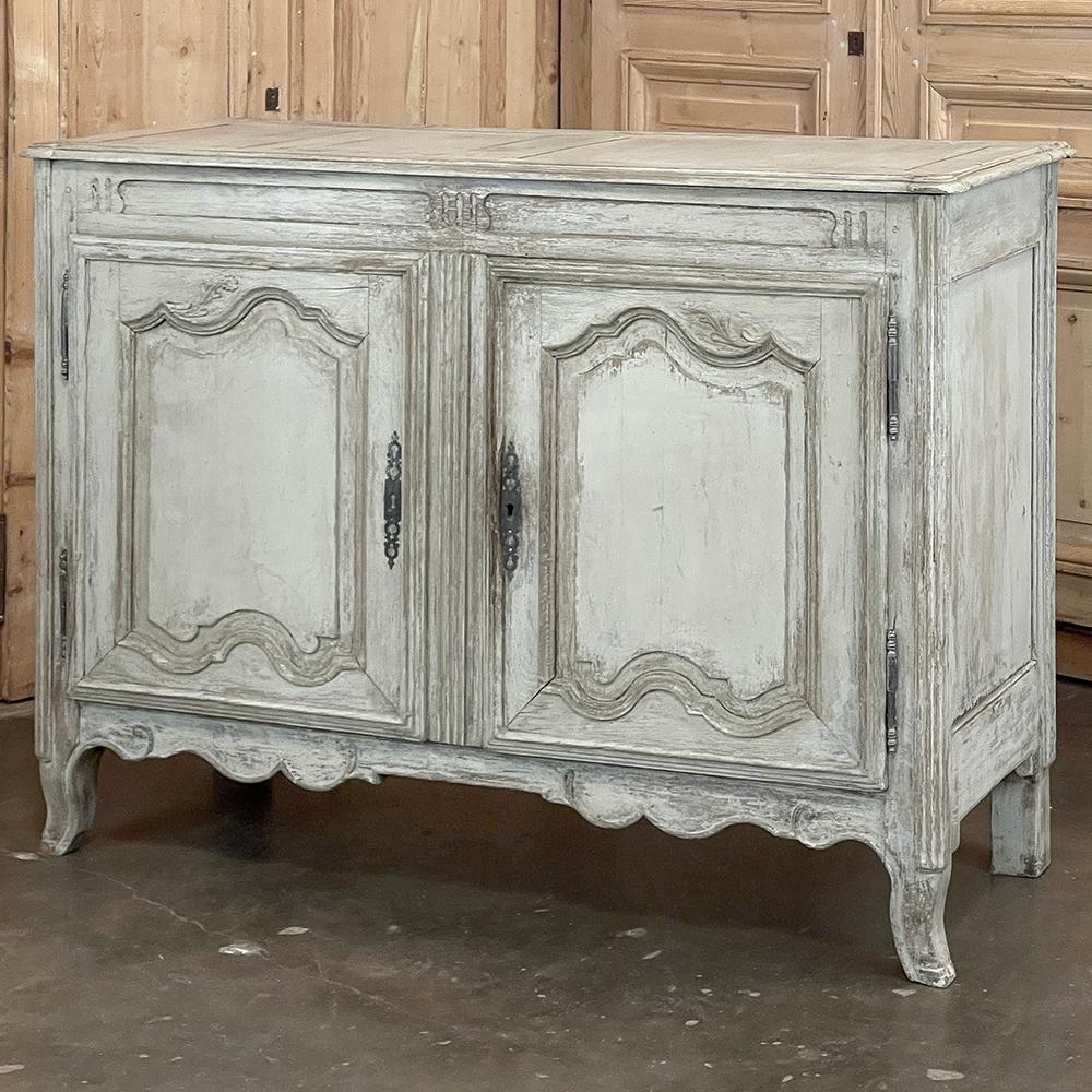 French Provincial 18th Century French Louis XV Painted Buffet For Sale