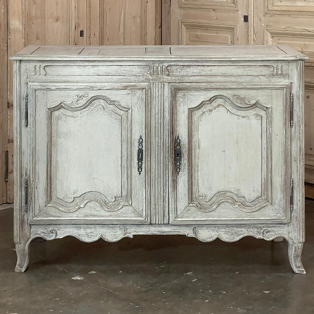 Hand-Crafted 18th Century French Louis XV Painted Buffet For Sale