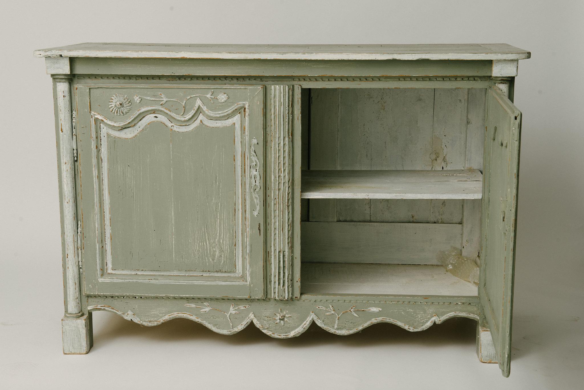 18th Century and Earlier 18th Century French Louis XV Painted Buffet