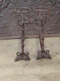 18th Century French Louis XV Period Andirons or Firedogs