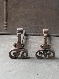 18th Century French Louis XV Period Andirons or Firedogs