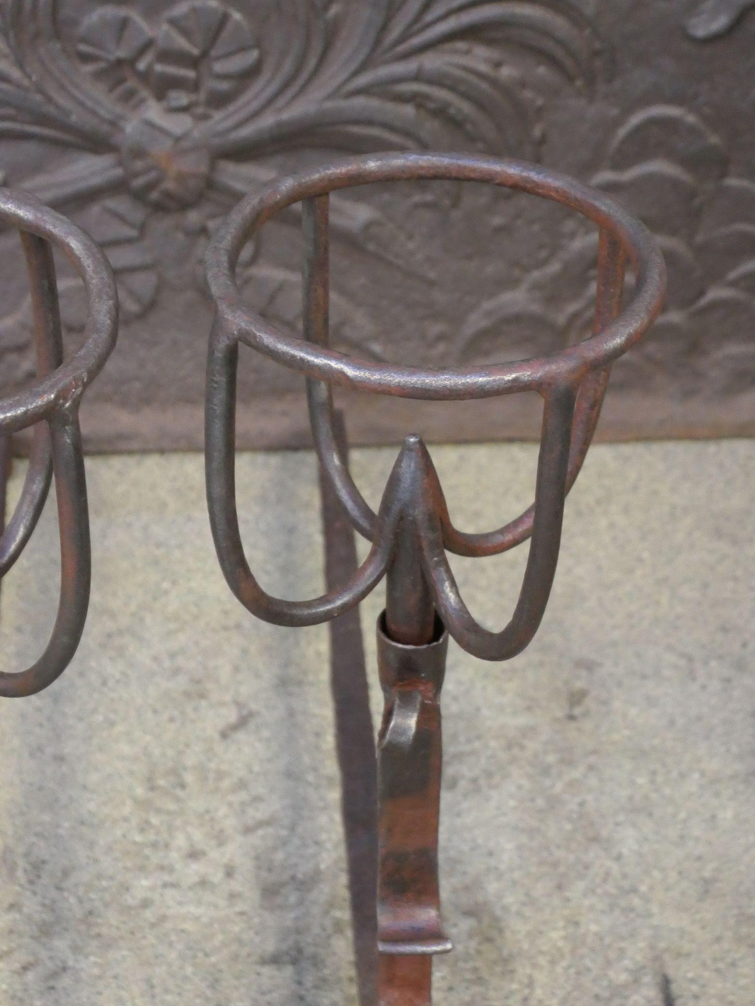 18th Century and Earlier 18th Century French Louis XV Period Andirons or Firedogs For Sale