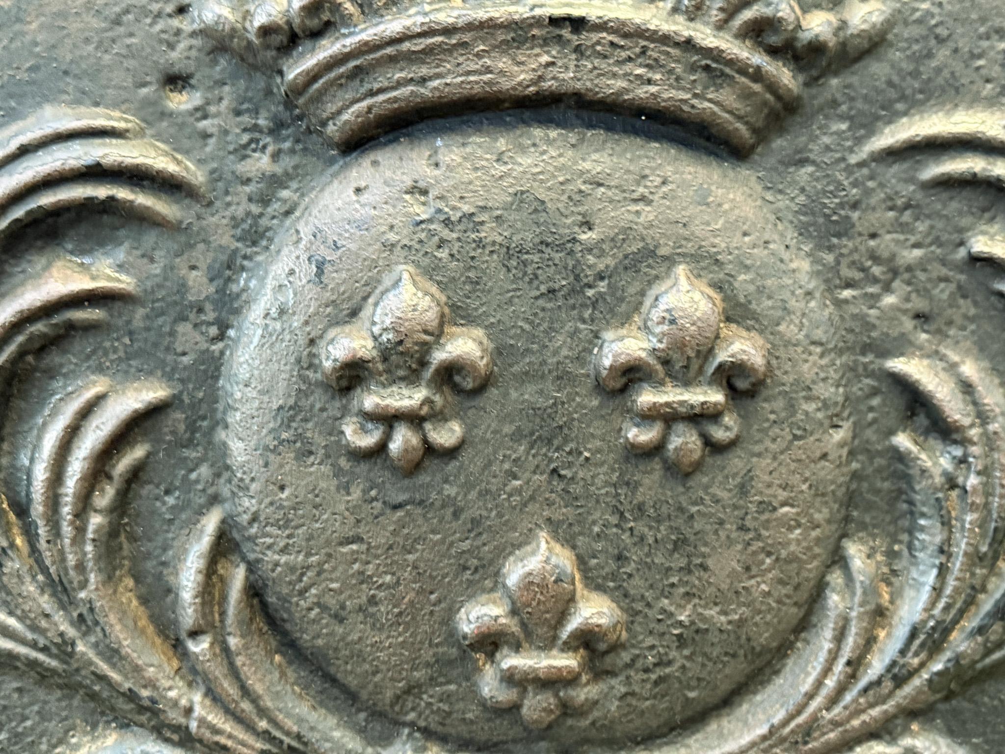 Armi di Francia del 18° secolo, periodo Luigi XV, con rivestimento per il caminetto / backsplash in vendita 1