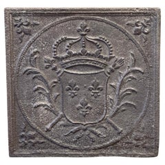 Armi di Francia del 18° secolo, periodo Luigi XV, con rivestimento per il caminetto / backsplash
