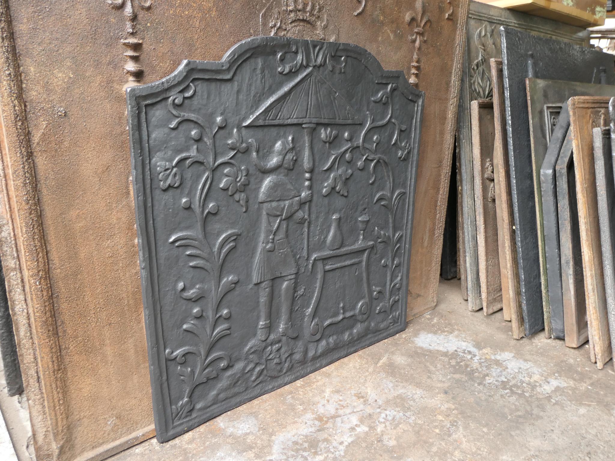 Plaque de cheminée d'époque Louis XV du 18ème siècle « Chinoiserie » en vente 4