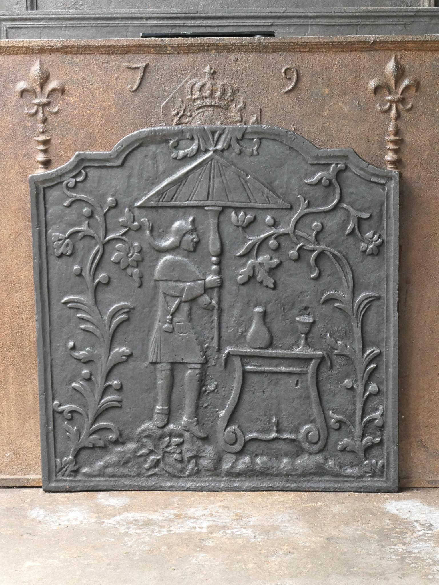 Français Plaque de cheminée d'époque Louis XV du 18ème siècle « Chinoiserie » en vente