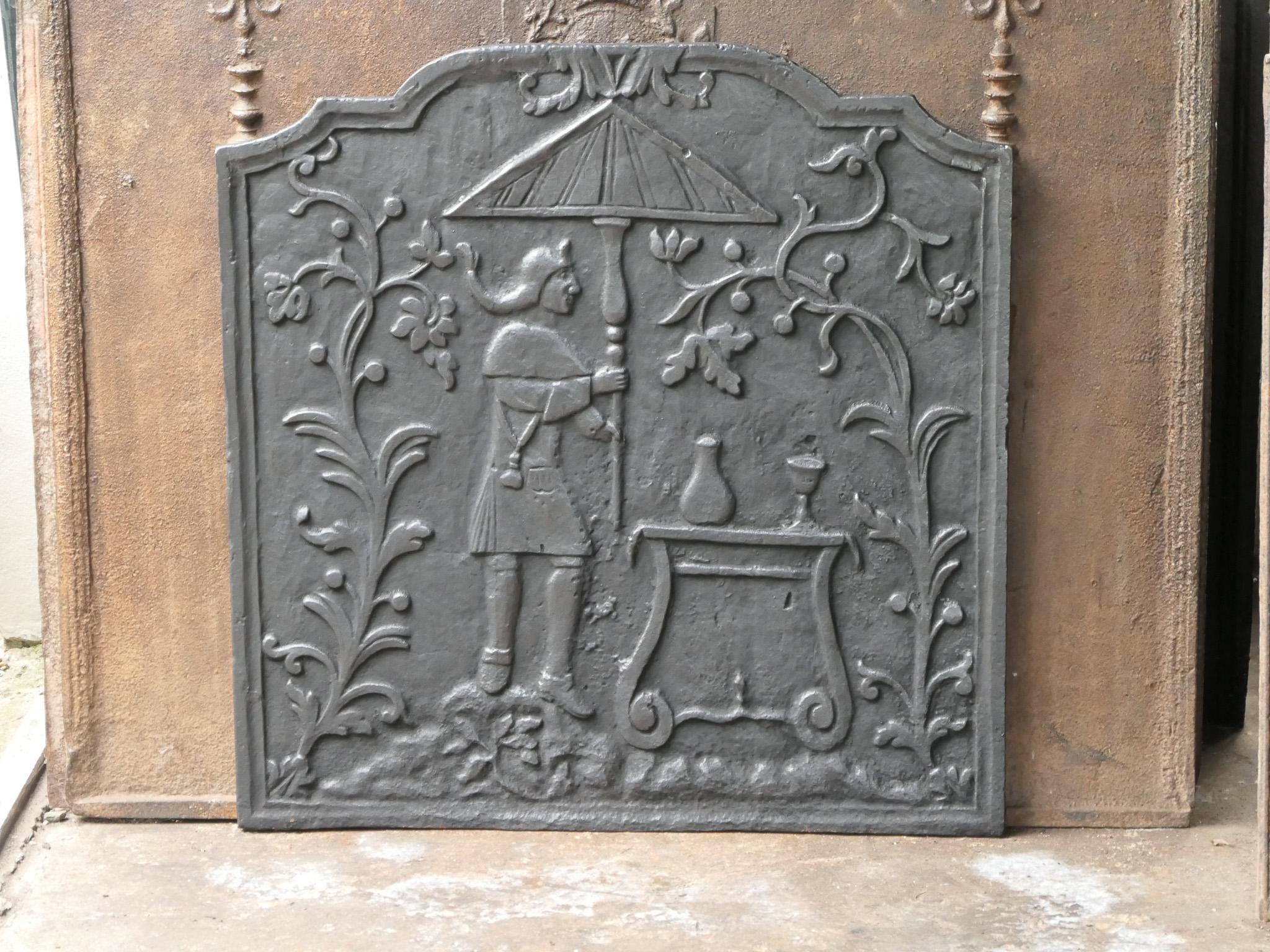Moulage Plaque de cheminée d'époque Louis XV du 18ème siècle « Chinoiserie » en vente