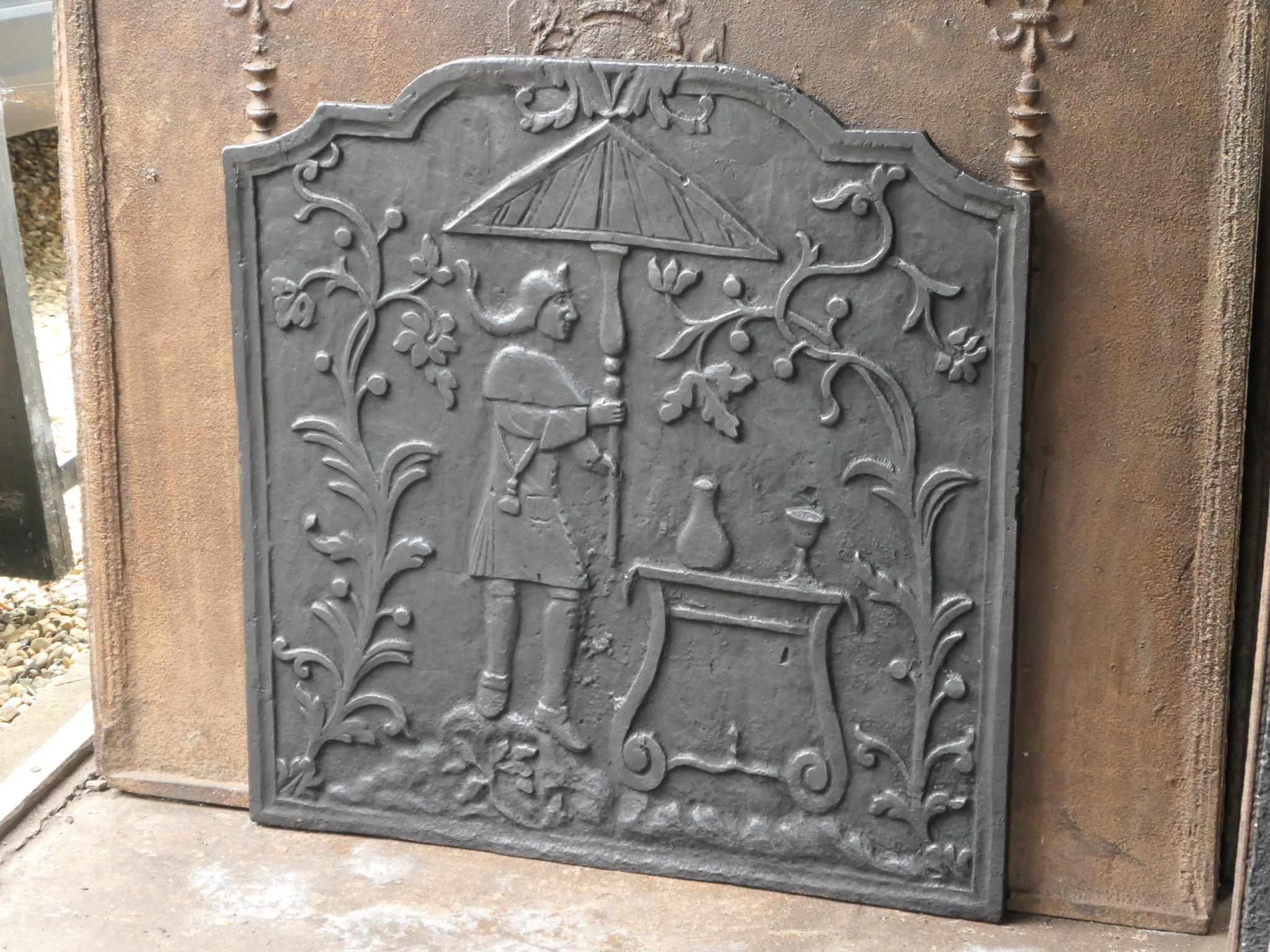 Plaque de cheminée d'époque Louis XV du 18ème siècle « Chinoiserie » Bon état - En vente à Soest, NL