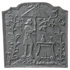 Plaque de cheminée d'époque Louis XV du 18ème siècle « Chinoiserie »