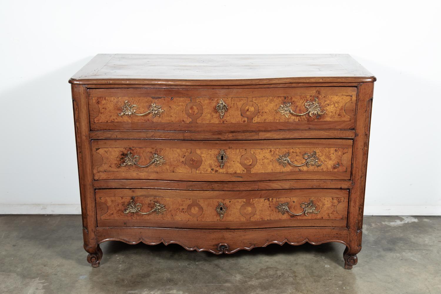 Parquetry 18th Century French Louis XV Period Commode Galbee