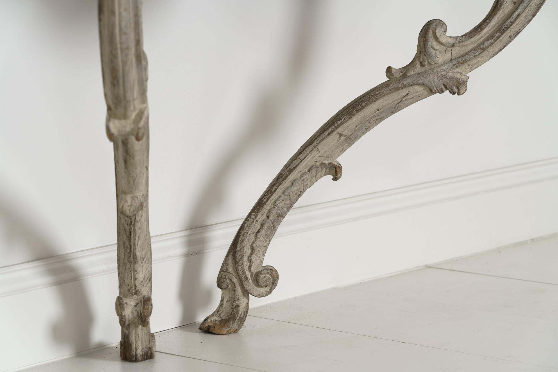 18th Century French Louis XV Period Console Table with Blue Turquin Marble Top 7