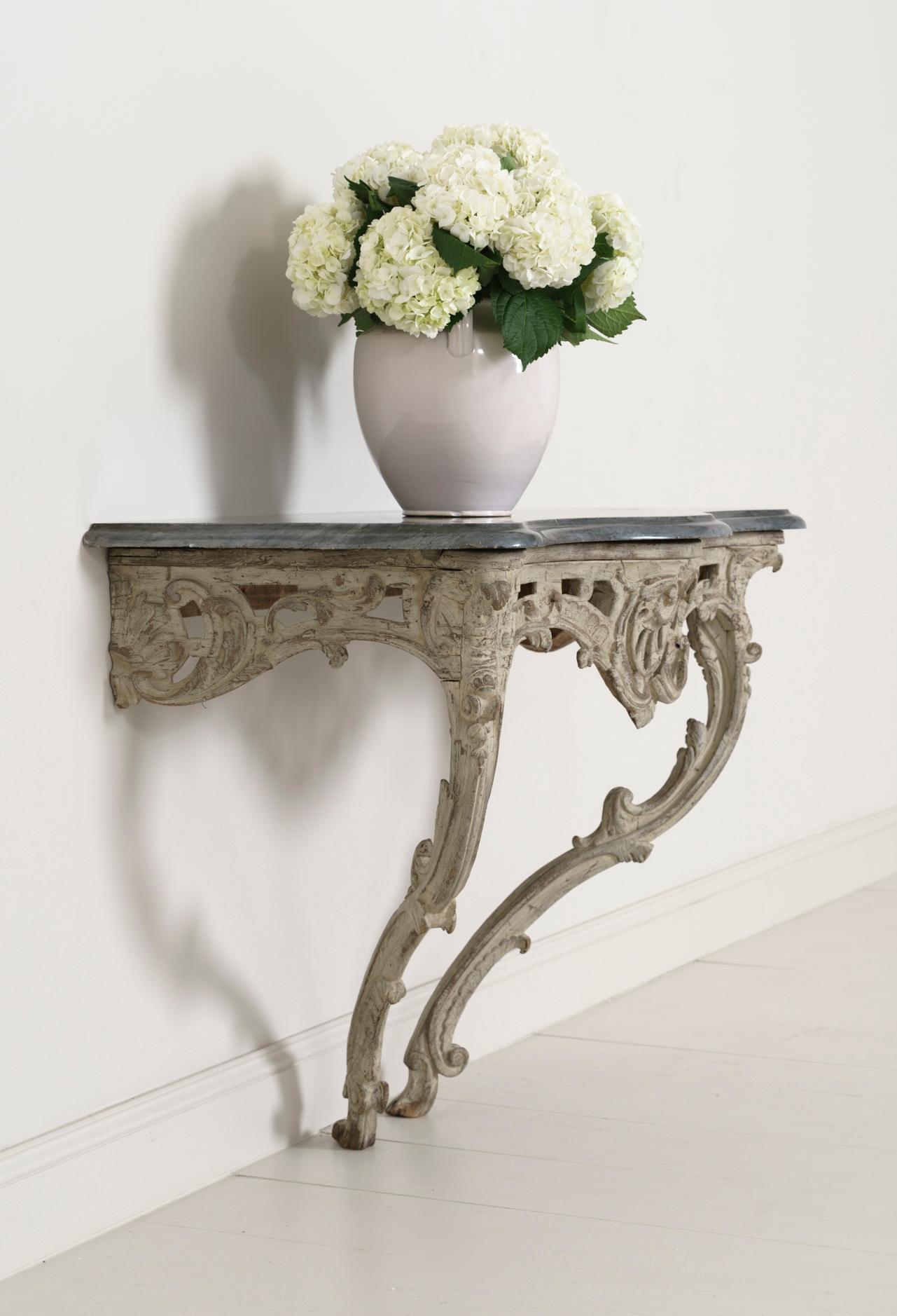 18th Century French Louis XV Period Console Table with Blue Turquin Marble Top 10