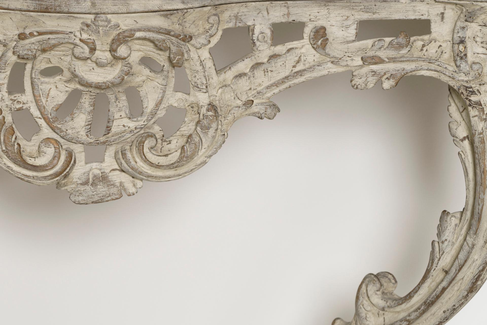 18th Century French Louis XV Period Console Table with Blue Turquin Marble Top 1