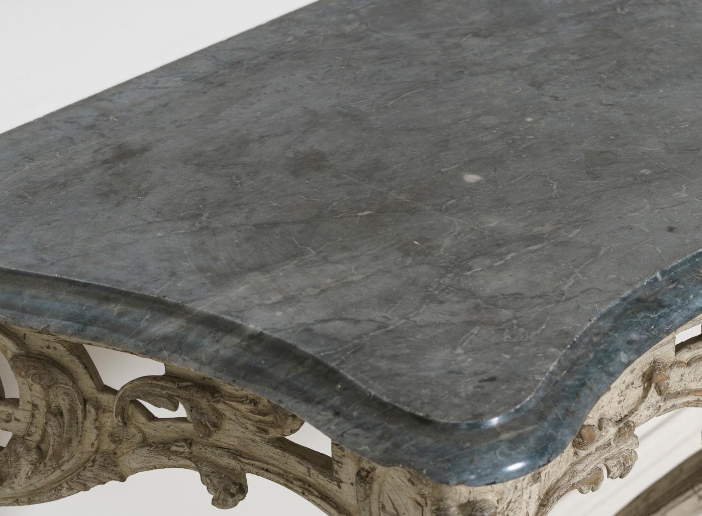 18th Century French Louis XV Period Console Table with Blue Turquin Marble Top 3