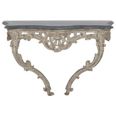 18th Century French Louis XV Period Console Table with Blue Turquin Marble Top
