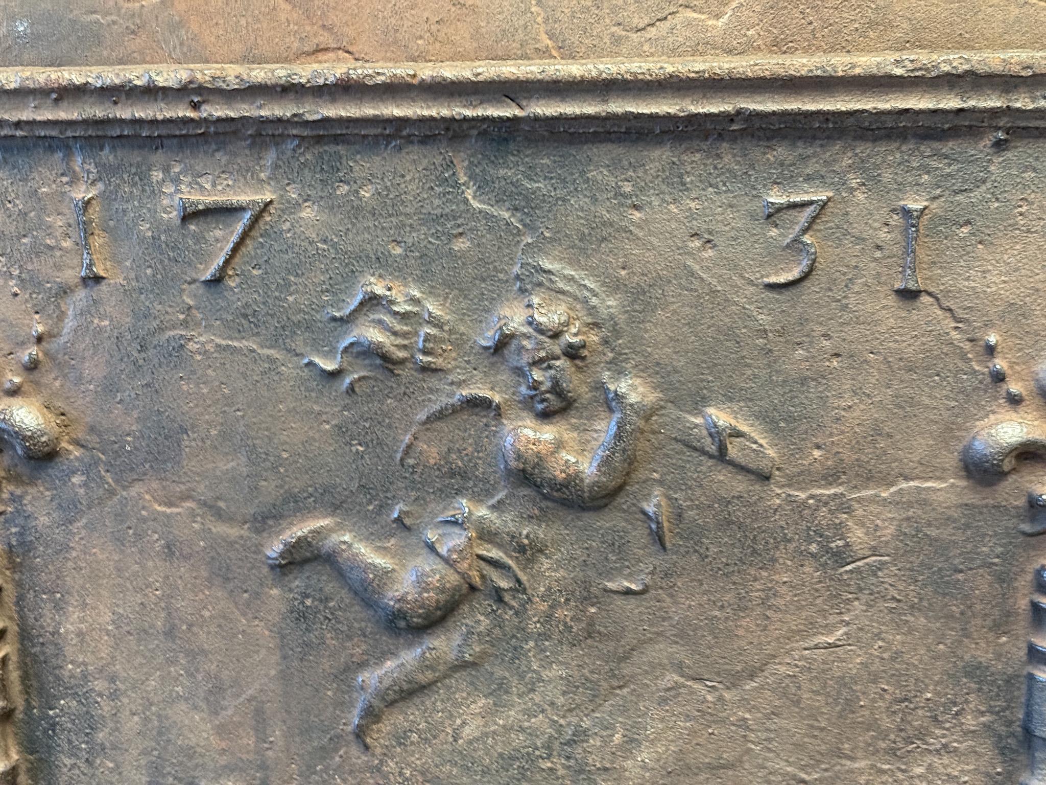 18th Century French Louis XIV Period 'Cupid' Fireback / Backsplash For Sale 2