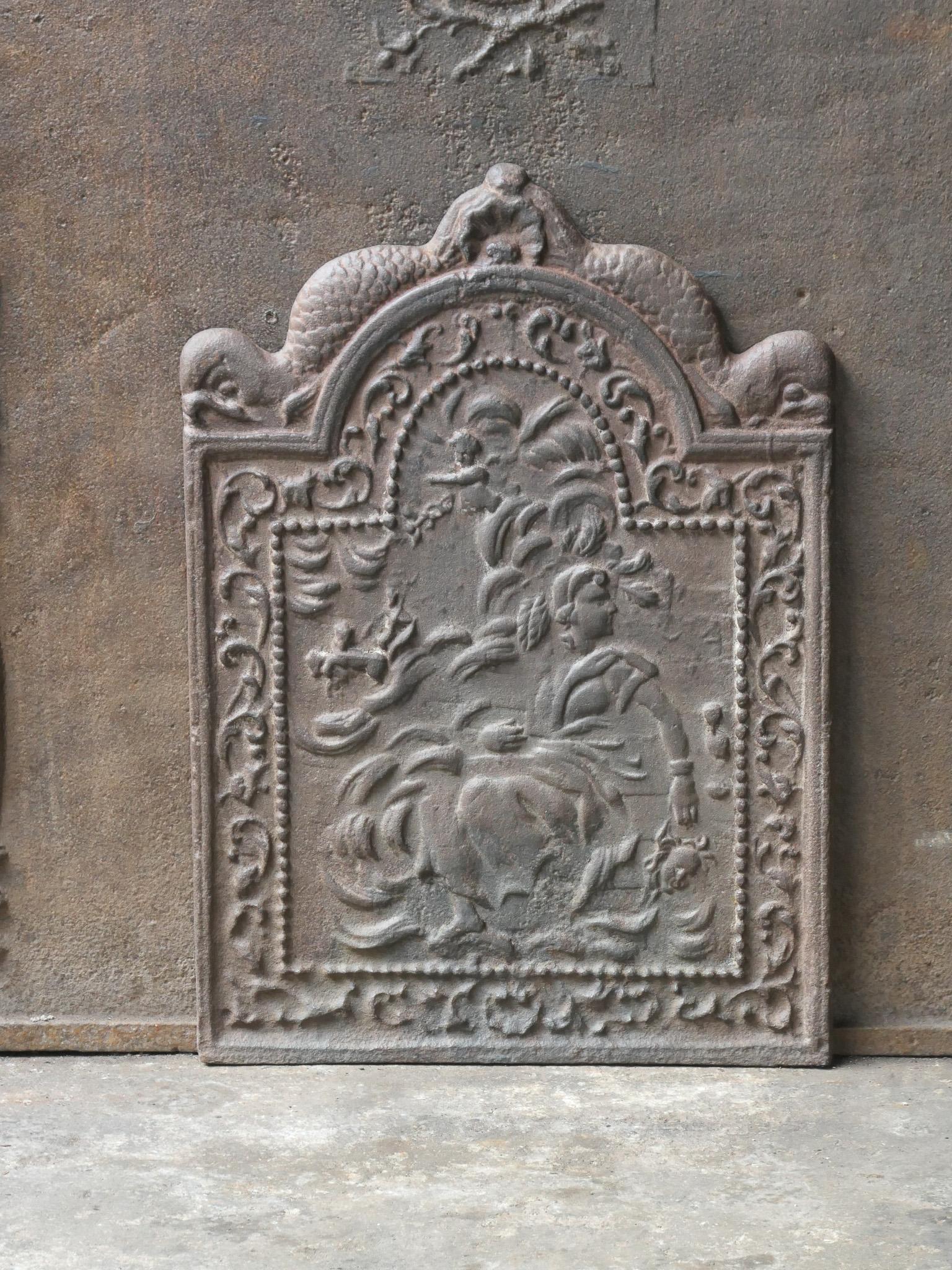 Cast 18th Century French Louis XV Period Fireback / Backsplash For Sale