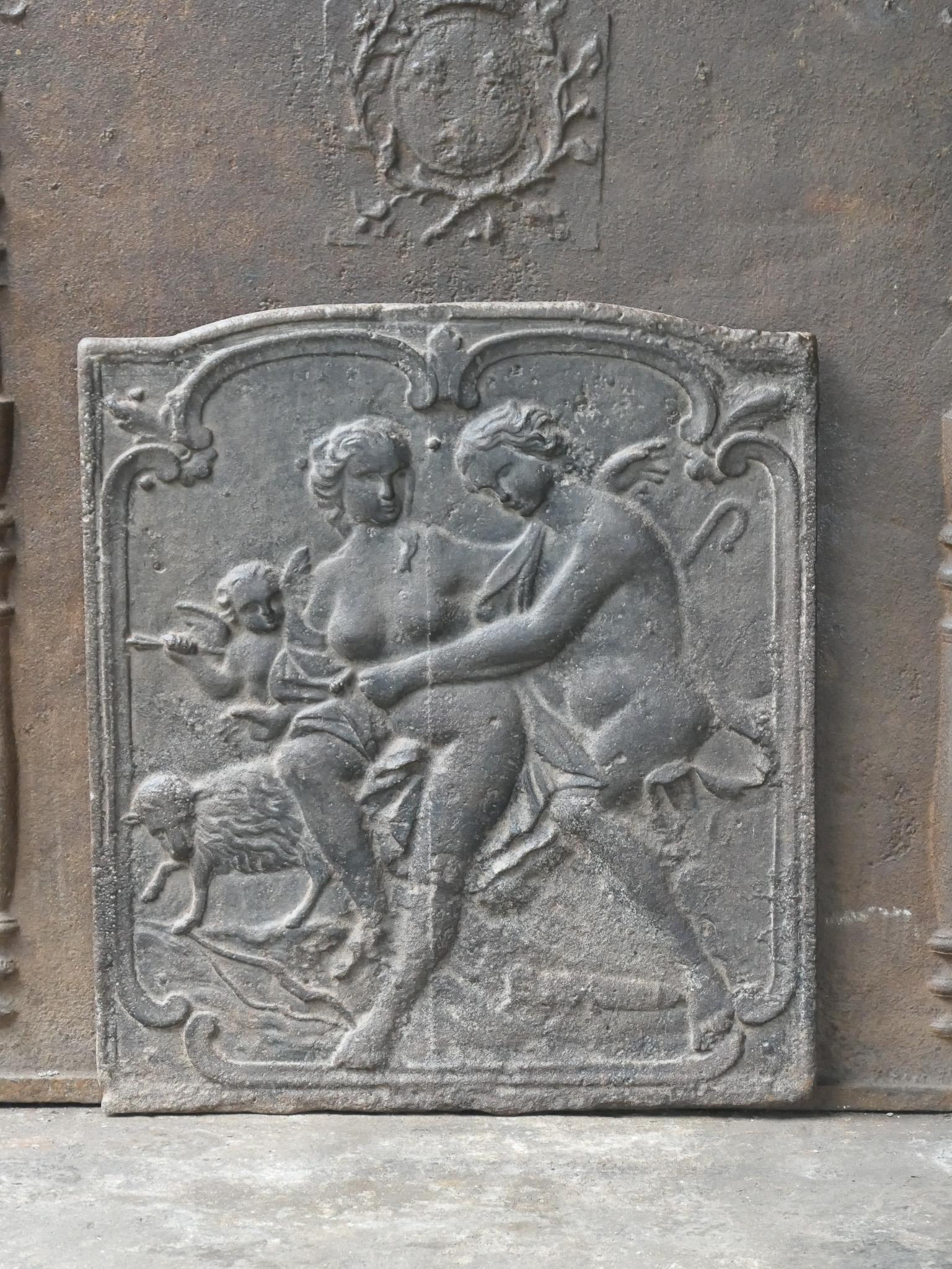 Cast 18th Century French Louis XV Period Fireback / Backsplash For Sale