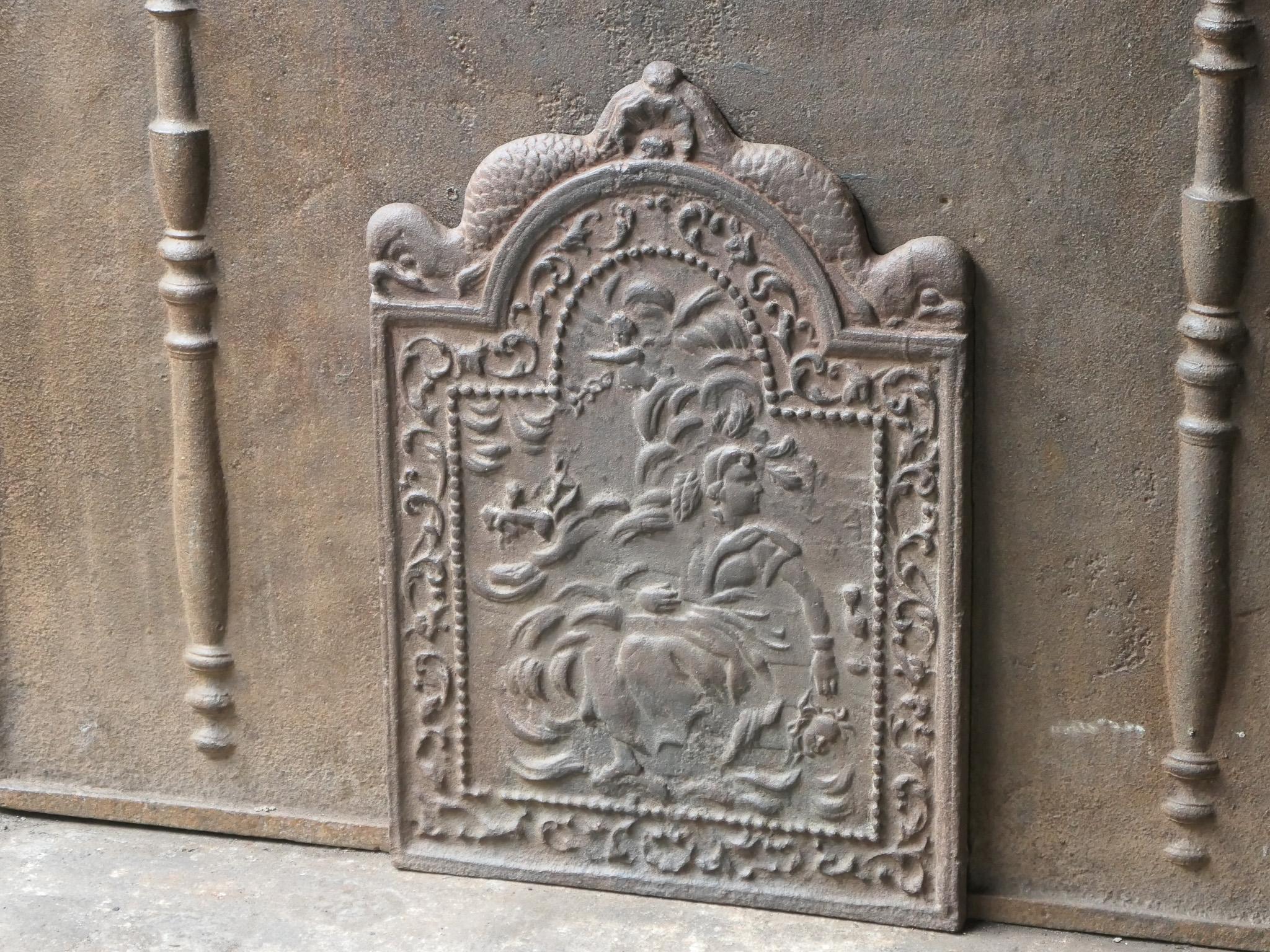 18th Century and Earlier 18th Century French Louis XV Period Fireback / Backsplash For Sale