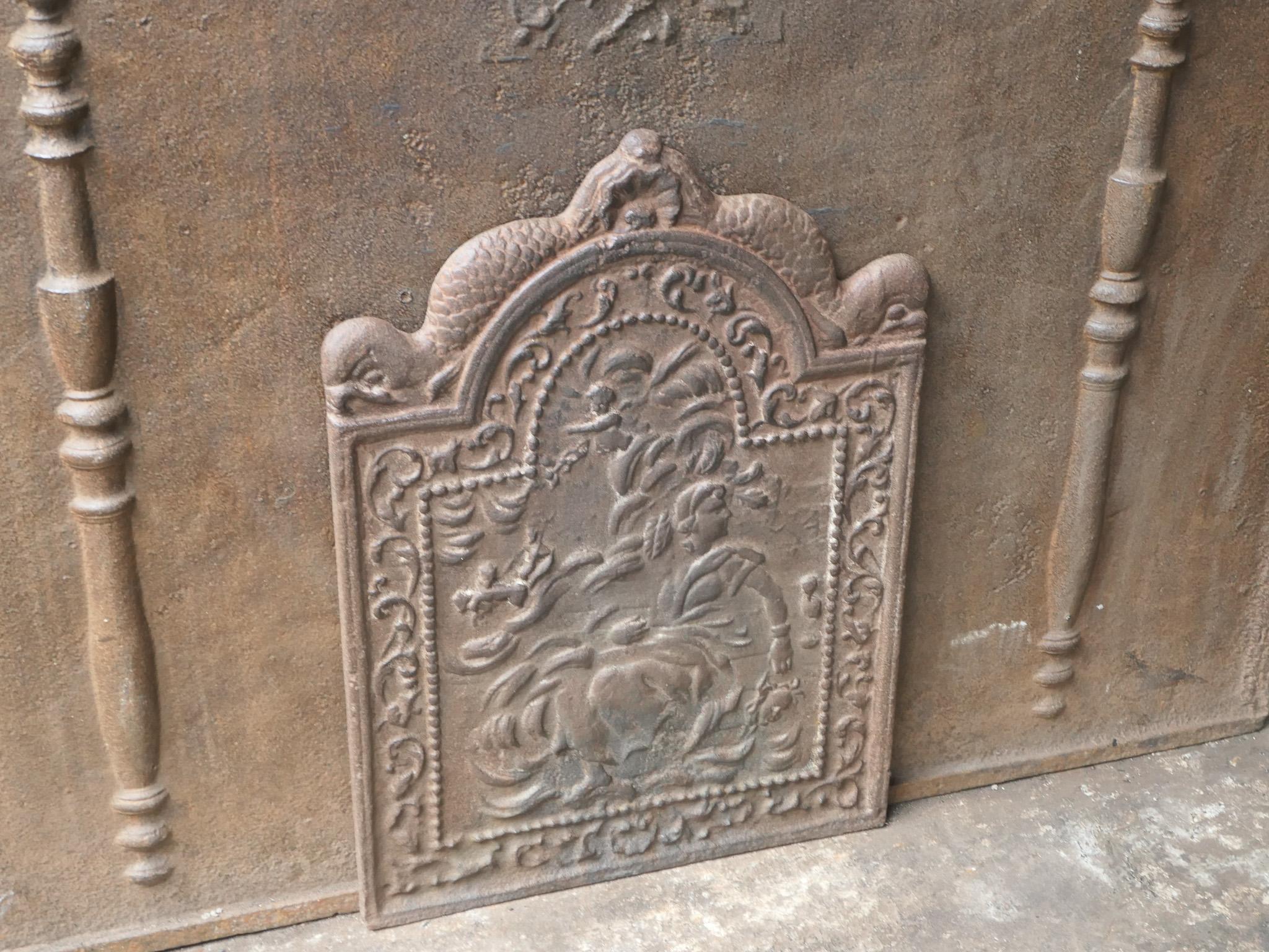 Iron 18th Century French Louis XV Period Fireback / Backsplash For Sale