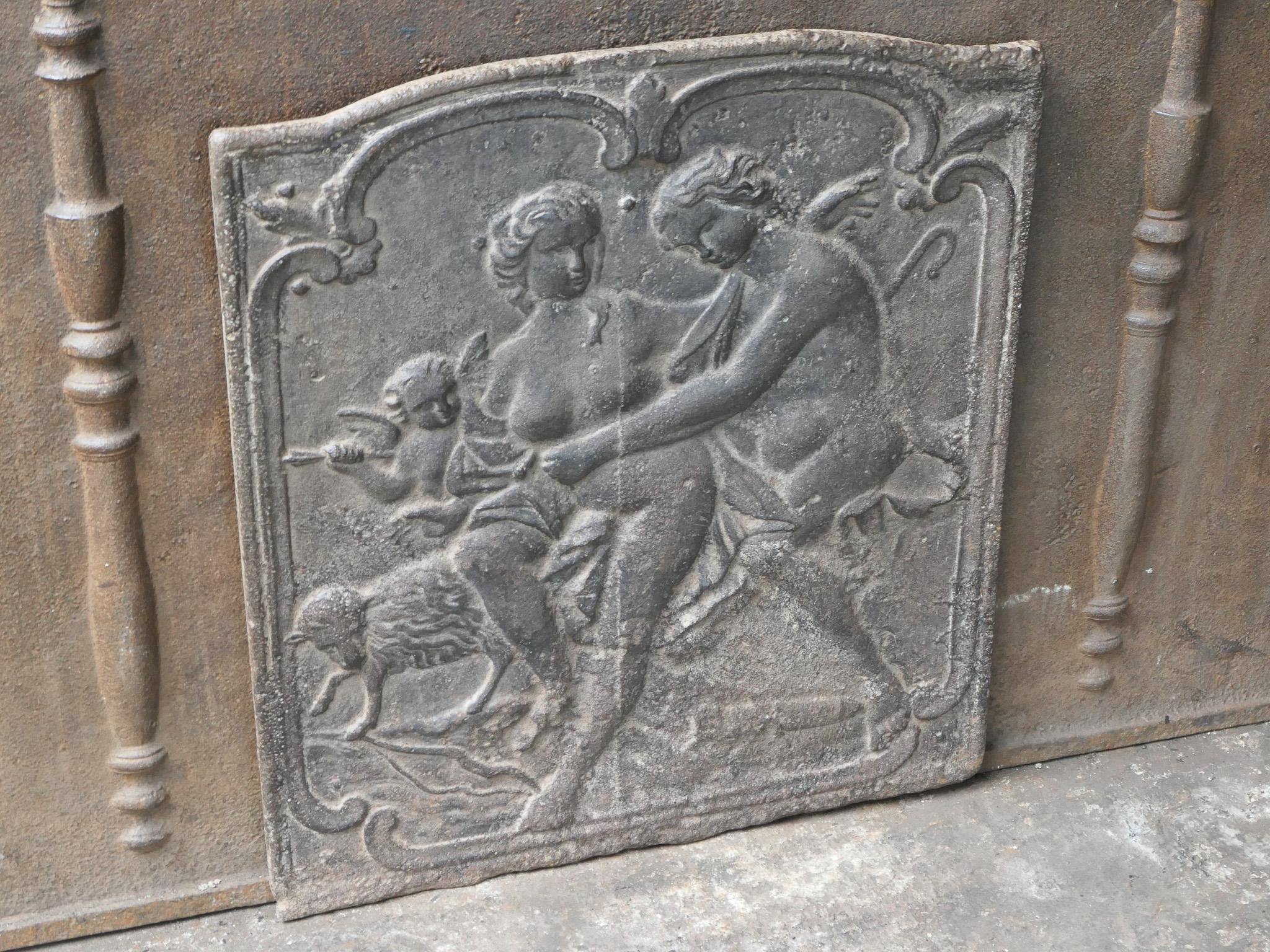 Iron 18th Century French Louis XV Period Fireback / Backsplash For Sale