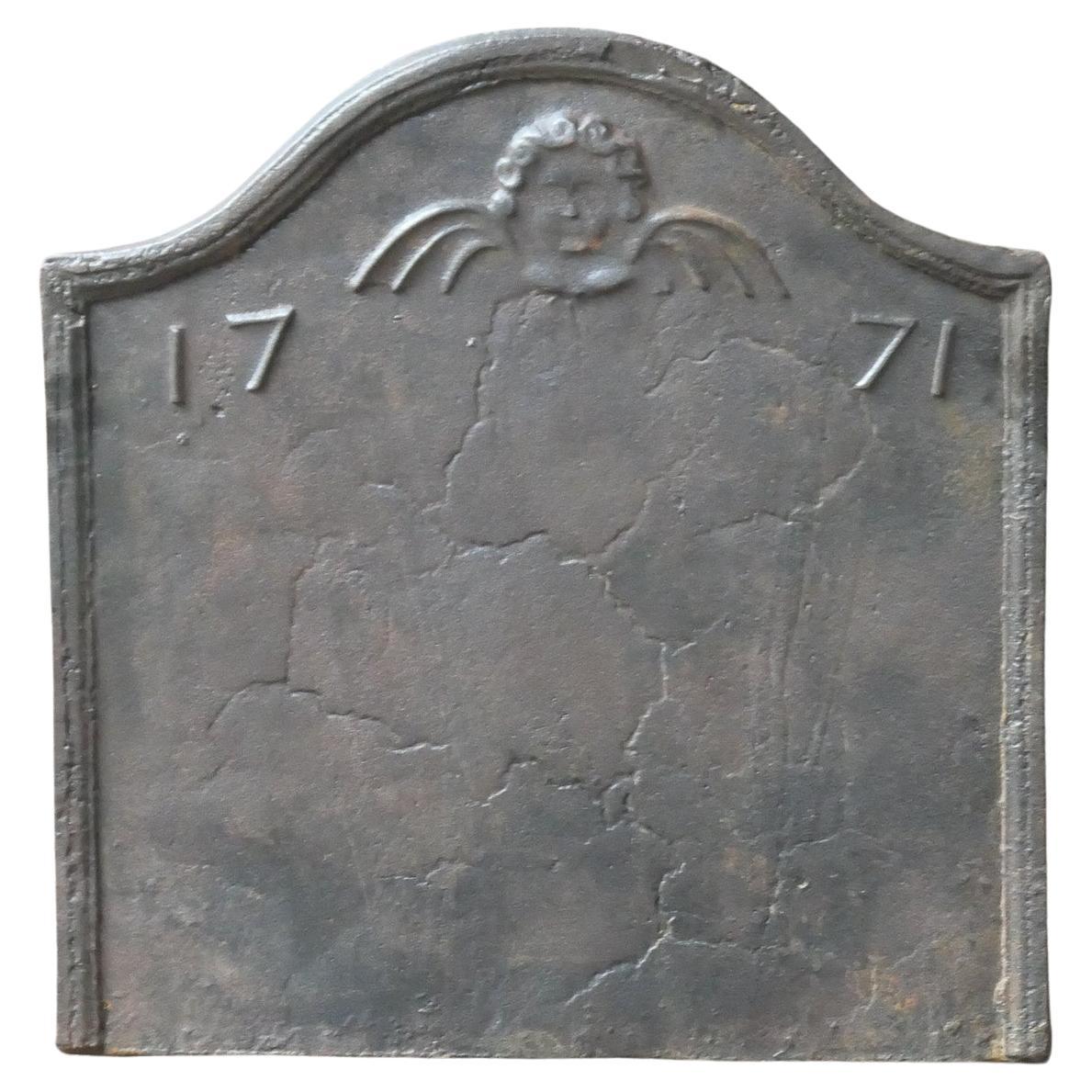 Plaque de cheminée / dosseret d'époque Louis XV du XVIIIe siècle 