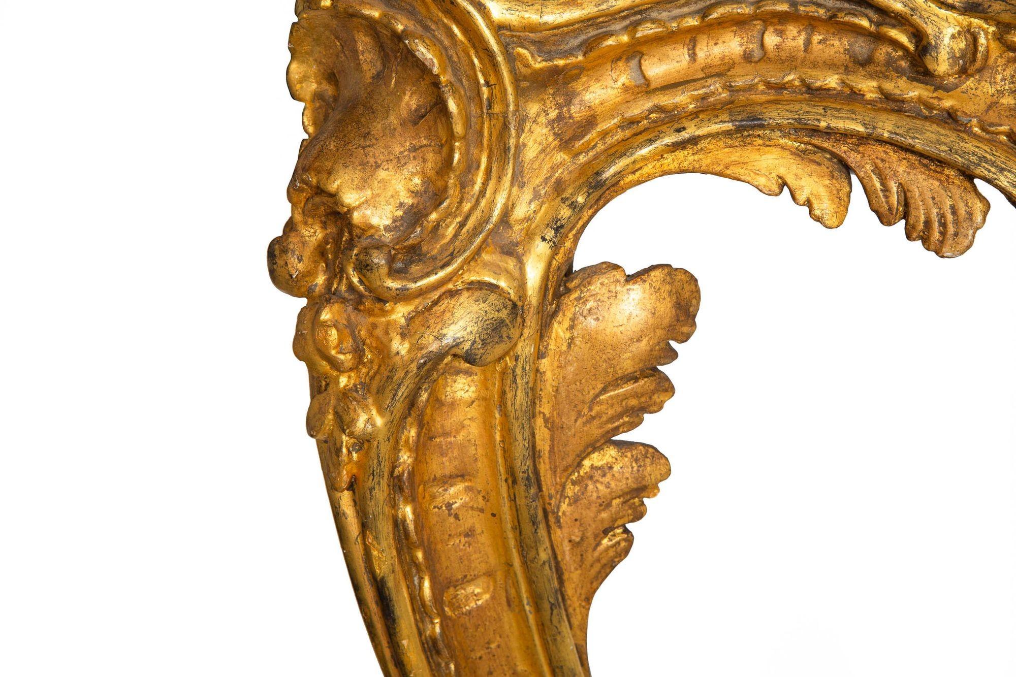 Mesa consola de muelle de mármol de madera dorada de la época Luis XV francesa del siglo XVIII Mármol en venta