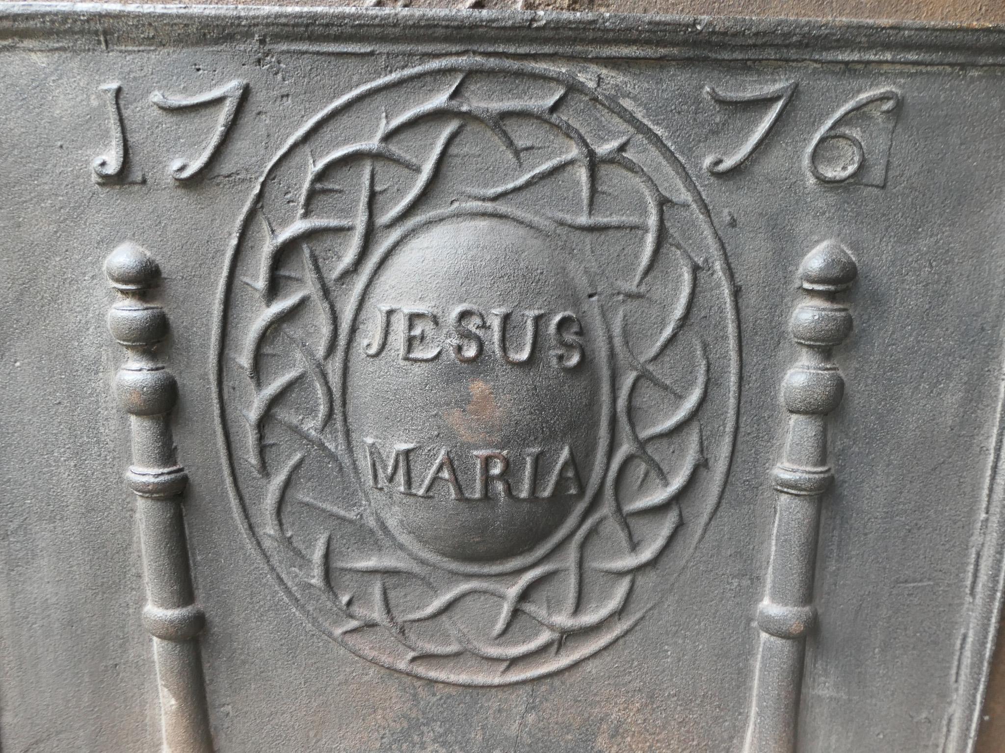 Parafuoco a tema religioso francese del XVIII secolo, periodo Luigi XV in vendita 2