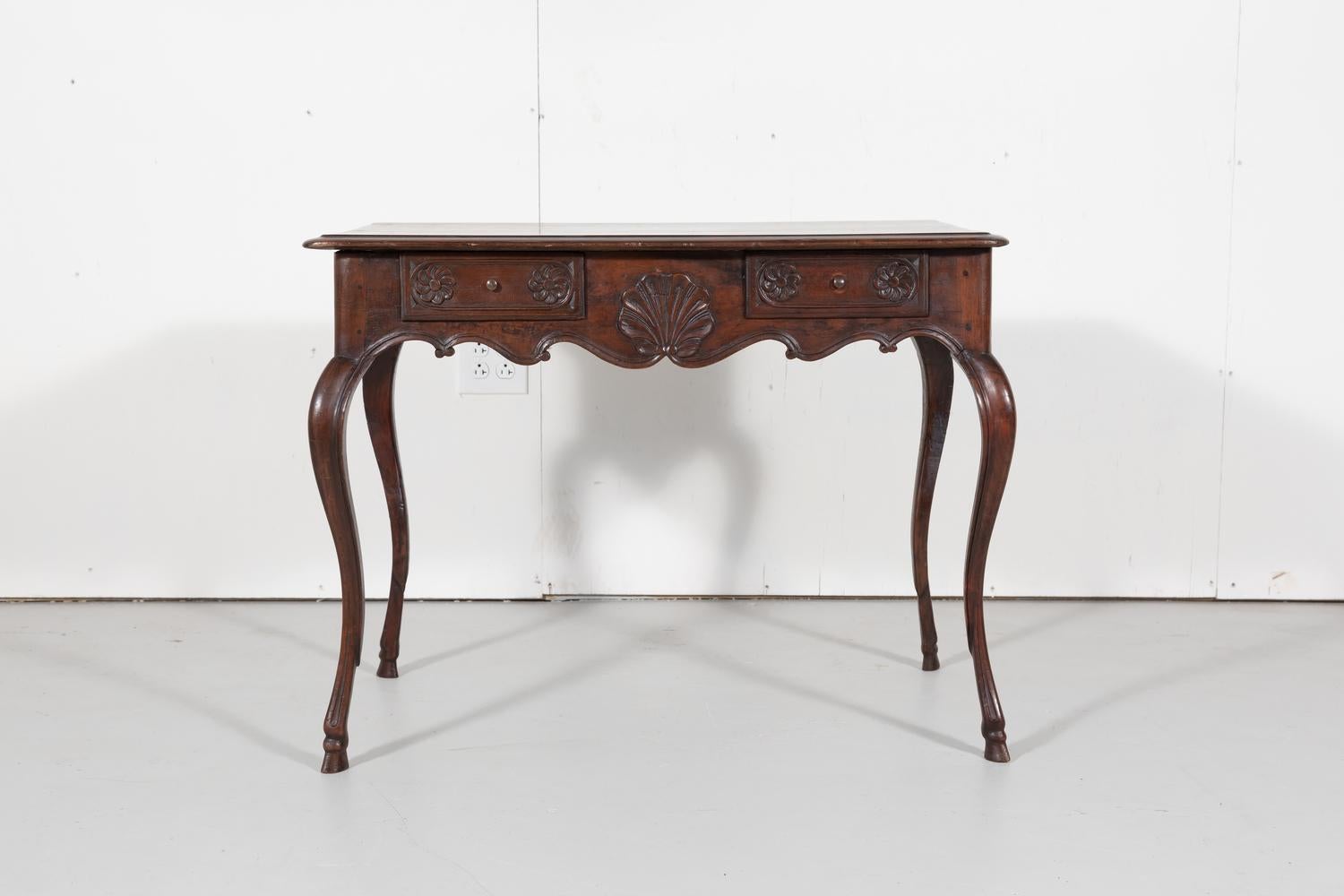 Walnut 18th Century French Louis XV Period Side Table or Ladies Desk