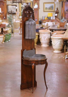 18th Century French Louis XV Pewter Lavabo Fountain with Walnut Stand