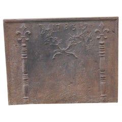 « Pillars d'Hercule » Louis XV du 18ème siècle  Plaque de cheminée / dosseret