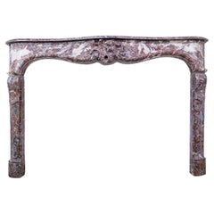 18th Century French Louis XV Rouge Royal Marble Mantel