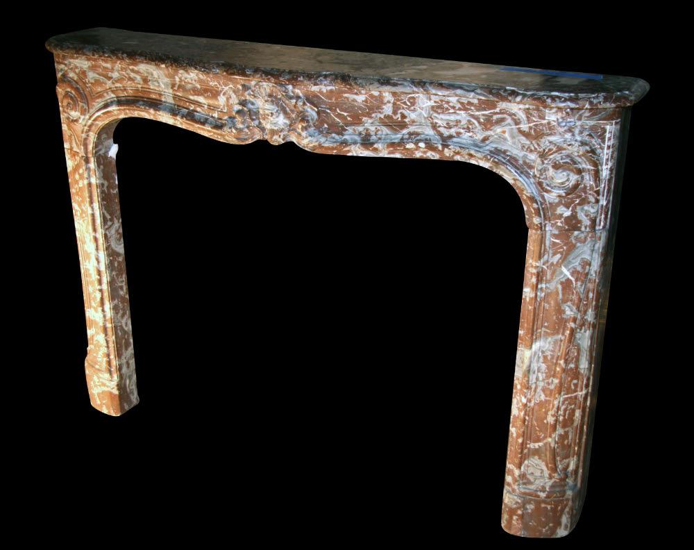 18th Century French Louis XV Rouge Royale Marble Mantel For Sale at 1stDibs