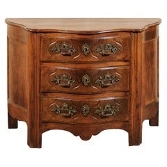 18th Century French Louis XV Serpentine Commode with 3 Drawers