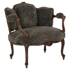 18th Century French Louis XV Sheepskin Bergère
