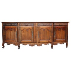 18th Century French Louis XV Sideboard or Buffet Made of Walnut