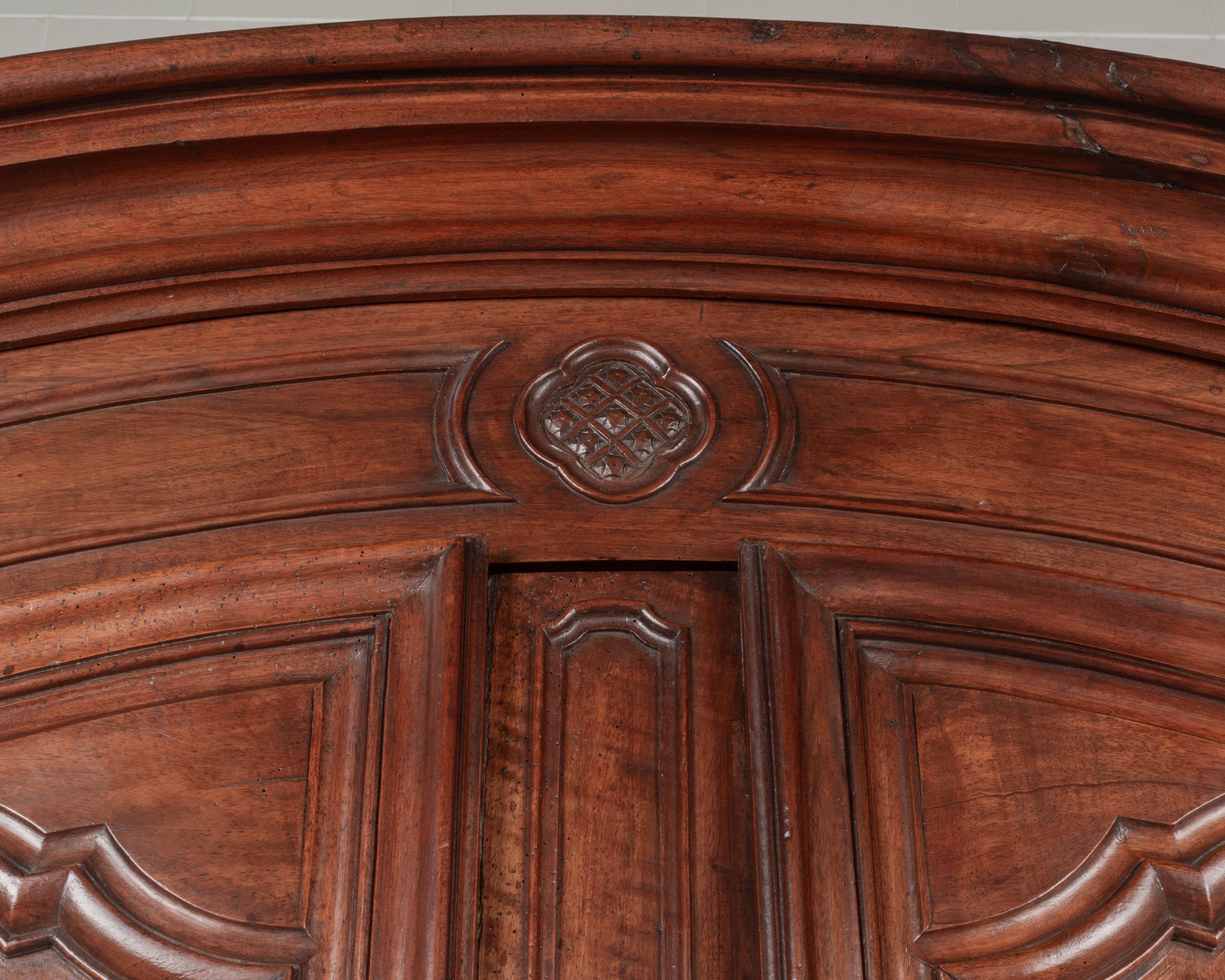 18th Century French Louis XV Walnut Armoire For Sale 6