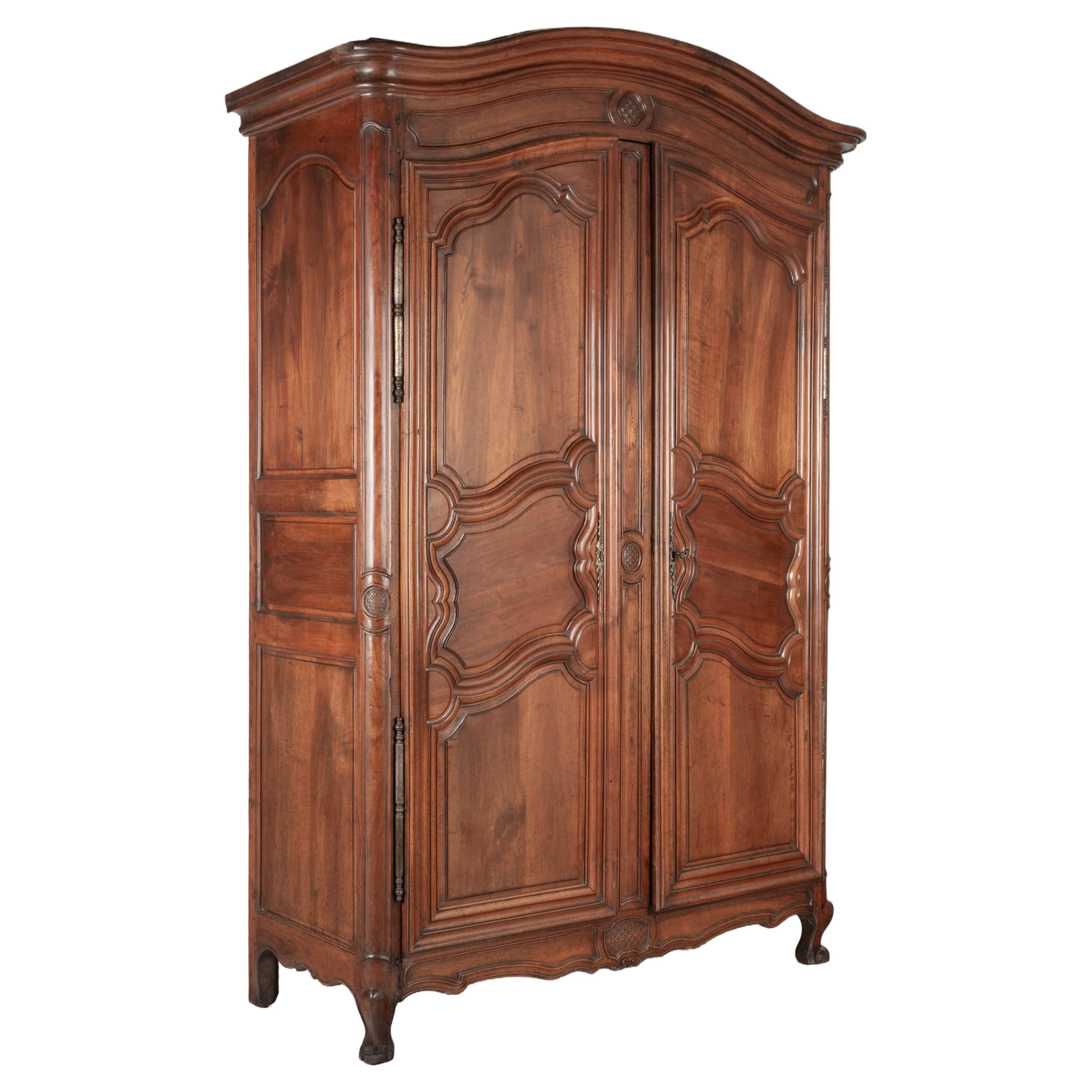 18th Century French Louis XV Walnut Armoire For Sale